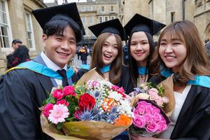 University of Bath students at graduation.