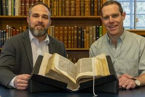 James Wade and Seb Falk with the sermon