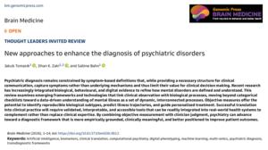 New approaches to enhance the diagnosis of psychiatric disorders