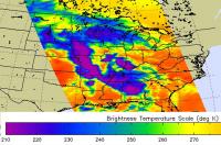 NASA AIRS False-colored Infrared Image of Storm System