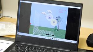 Close-up of video game