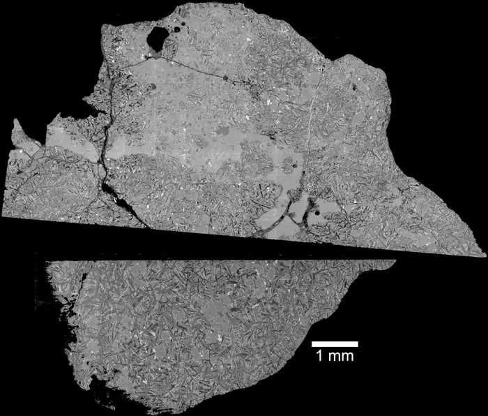 SEM image of Northwest Africa 16286 meteorite