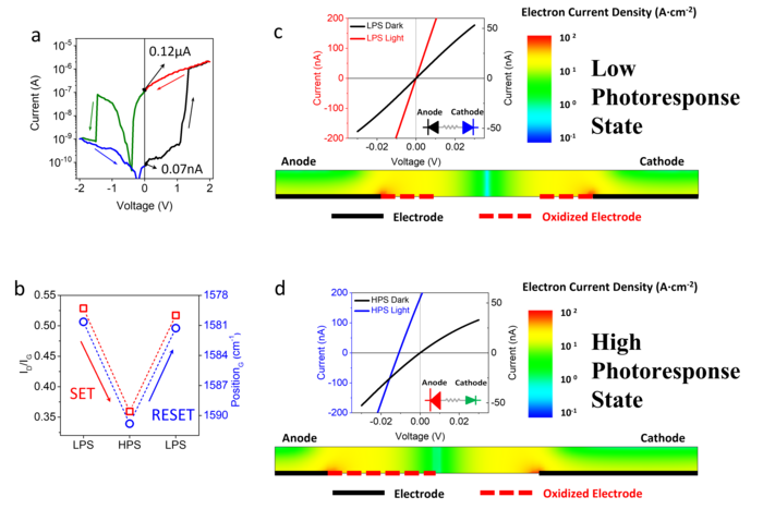 Working principle of the sensing-memory-computing device.