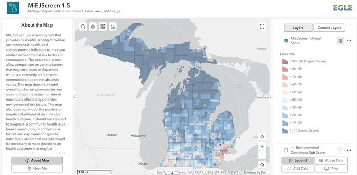 MiEJScreen: A cumulative impact assessment tool