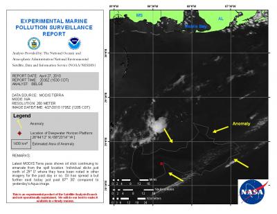 NASA's Terra Satellite Oil Spill Image