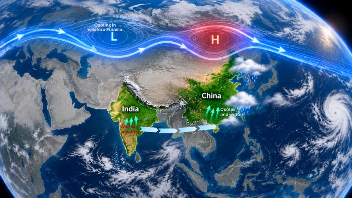 Greening in China and India reshapes climate both locally and far away
