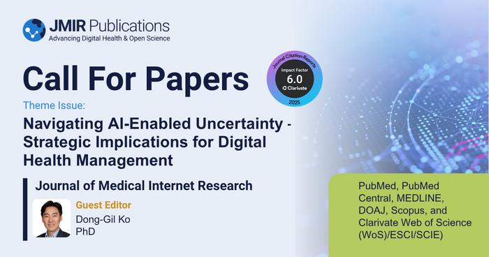 JMIR Publications’ Journal of Medical Internet Research invites submissions on Navigating AI-Enabled Uncertainty