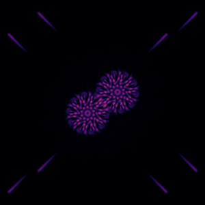 GIF of a simulated view of Alpha Centauri system via TOLIMAN telescope