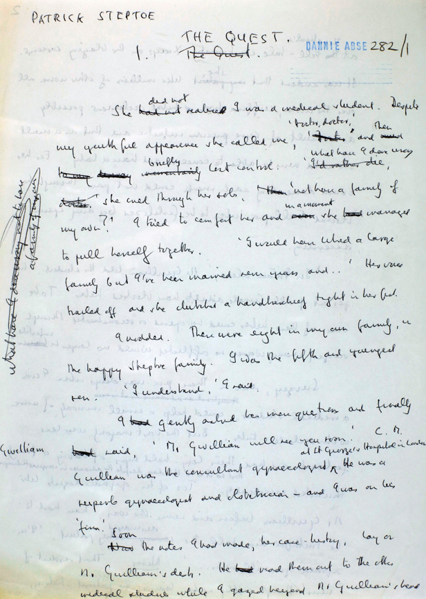 A draft by Dannie Abse of the first chapter of A Matter of Life.