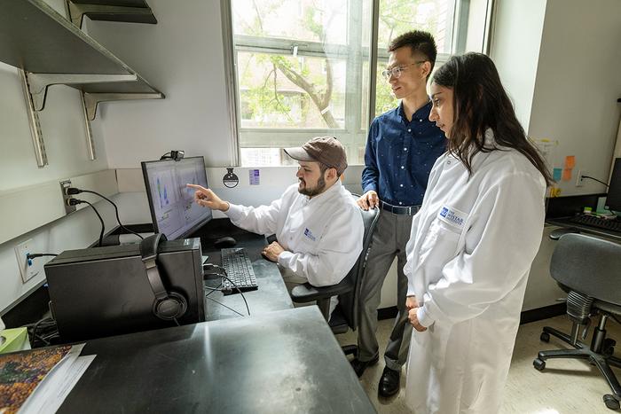 Wistar Institute's Dr. NanZhang (center) in the lab