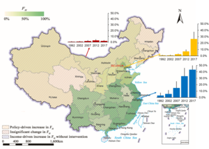 Spatial distribution of the national average time-sharing fraction of E&G for heating (FH)