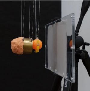 Experimental setup for demonstrating “Number of Collisions = Pi”
