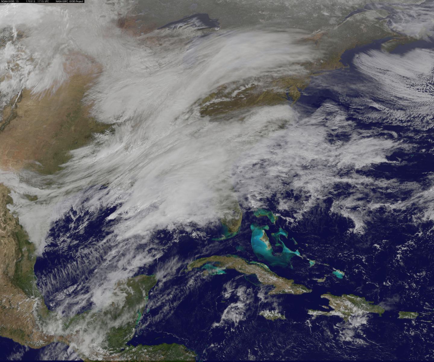 GOES-East Image of March 2017 Snowstorm