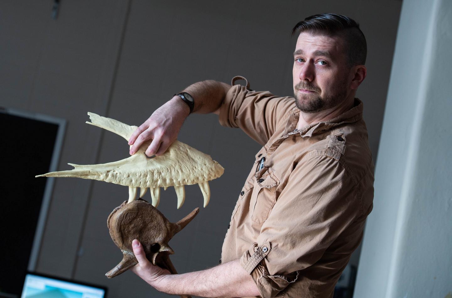 Joseph Peterson Demonstrating a T. rex Bite