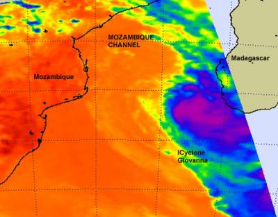 Tropical Storm Giovanna in NASA Infrared Light