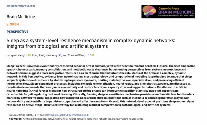 Sleep as a system-level resilience mechanism in complex dynamic networks: Insights from biological and artificial system