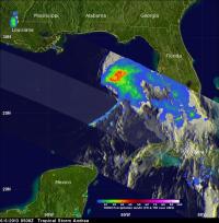 TRMM Showed That Andrea Had a Large Area of Moderate to Heavy Rainfall