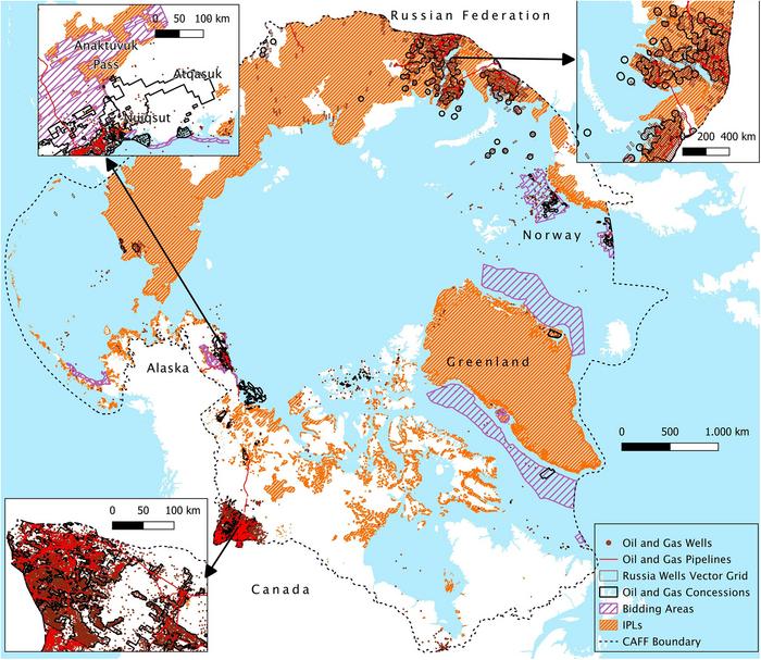 Unburnable carbon in the rapidly warming Arctic: Mapping spatial relationships among oil and gas development, ecologically sensitive areas and Indigenous Peoples’ lands