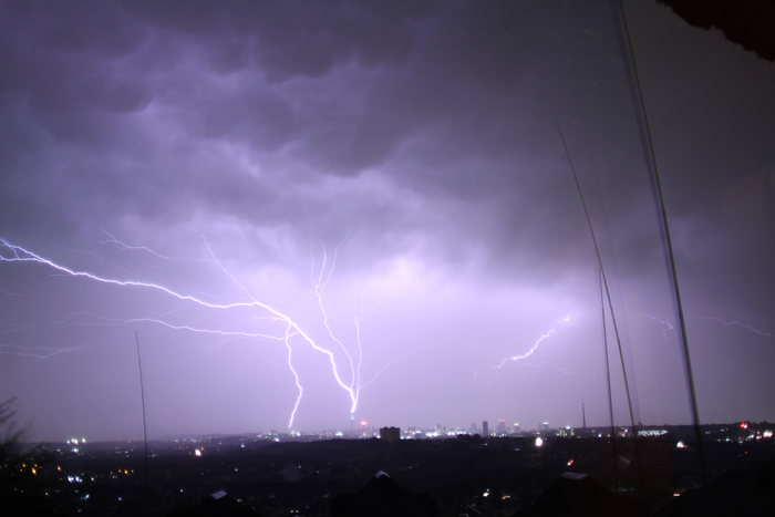 Lightning bolts in Johannesburg, South Africa
