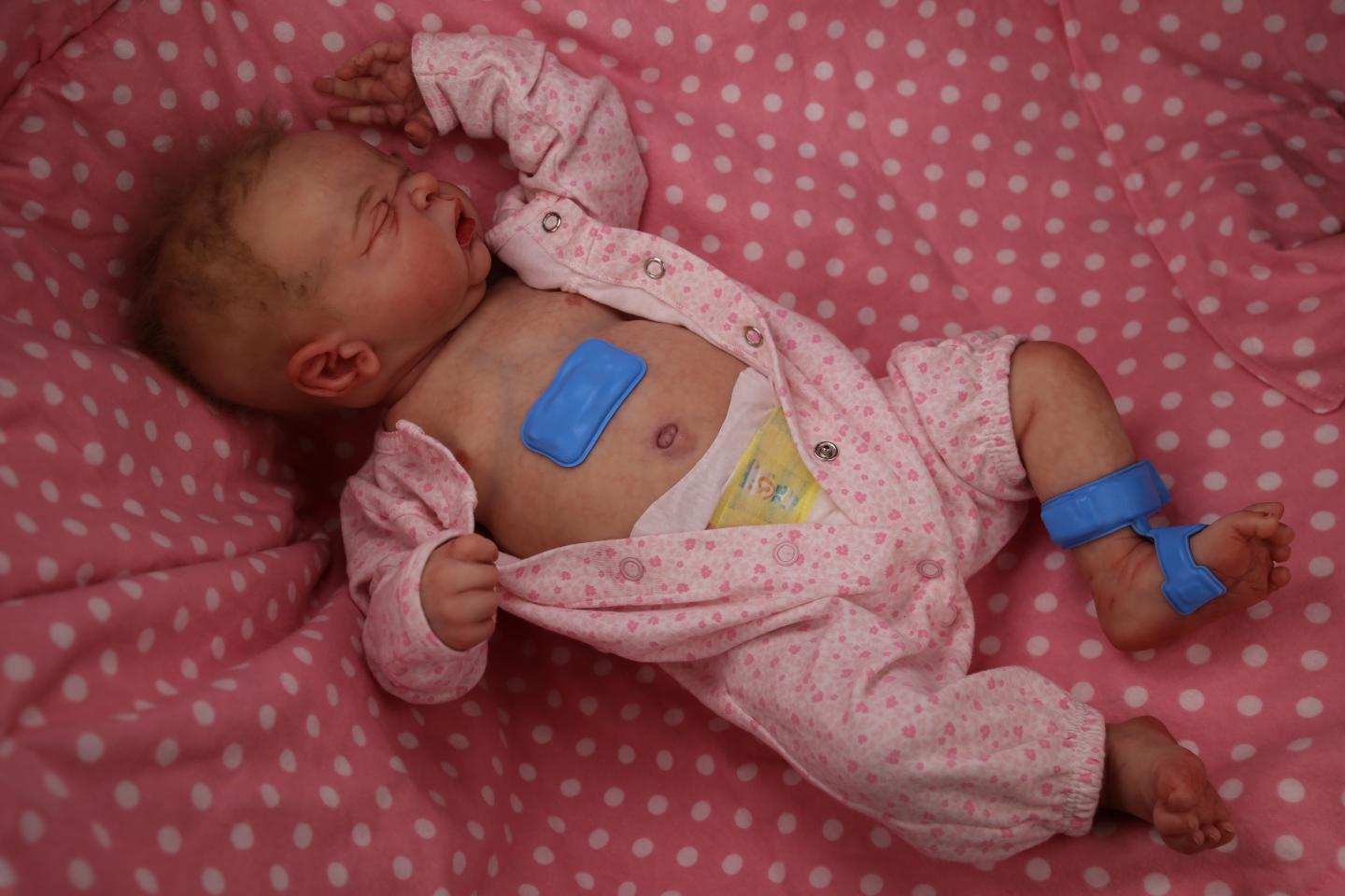 Wireless Sensors on a Model Neonate