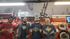 Team Tumbleweed with scaled prototype rovers at the wind tunnel at Aarhus.