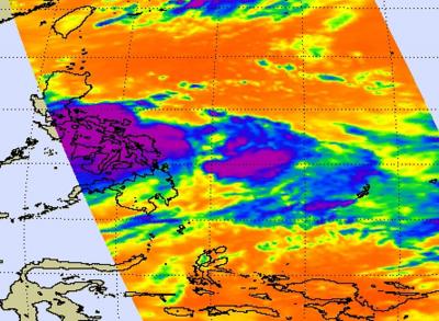 infrared image of Tropical Depression 10W