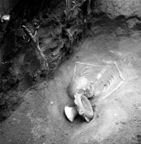 Female Skeleton with Ceramic Bowl