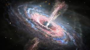 Artist's illustration of a quasar