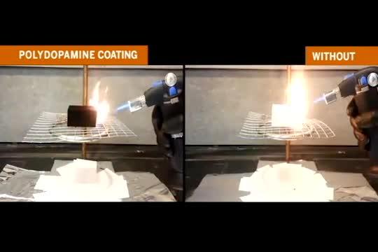 Polydopamine Flame Retardant Demonstration