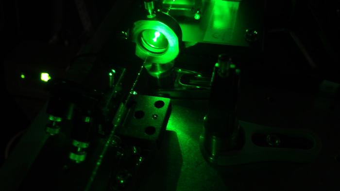 Under the laser light