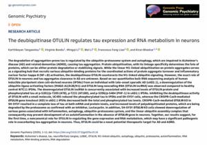 The deubiquitinase OTULIN regulates tau expression and RNA metabolism in neurons
