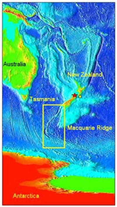 Map Showing the Location of Macquarie Ridge