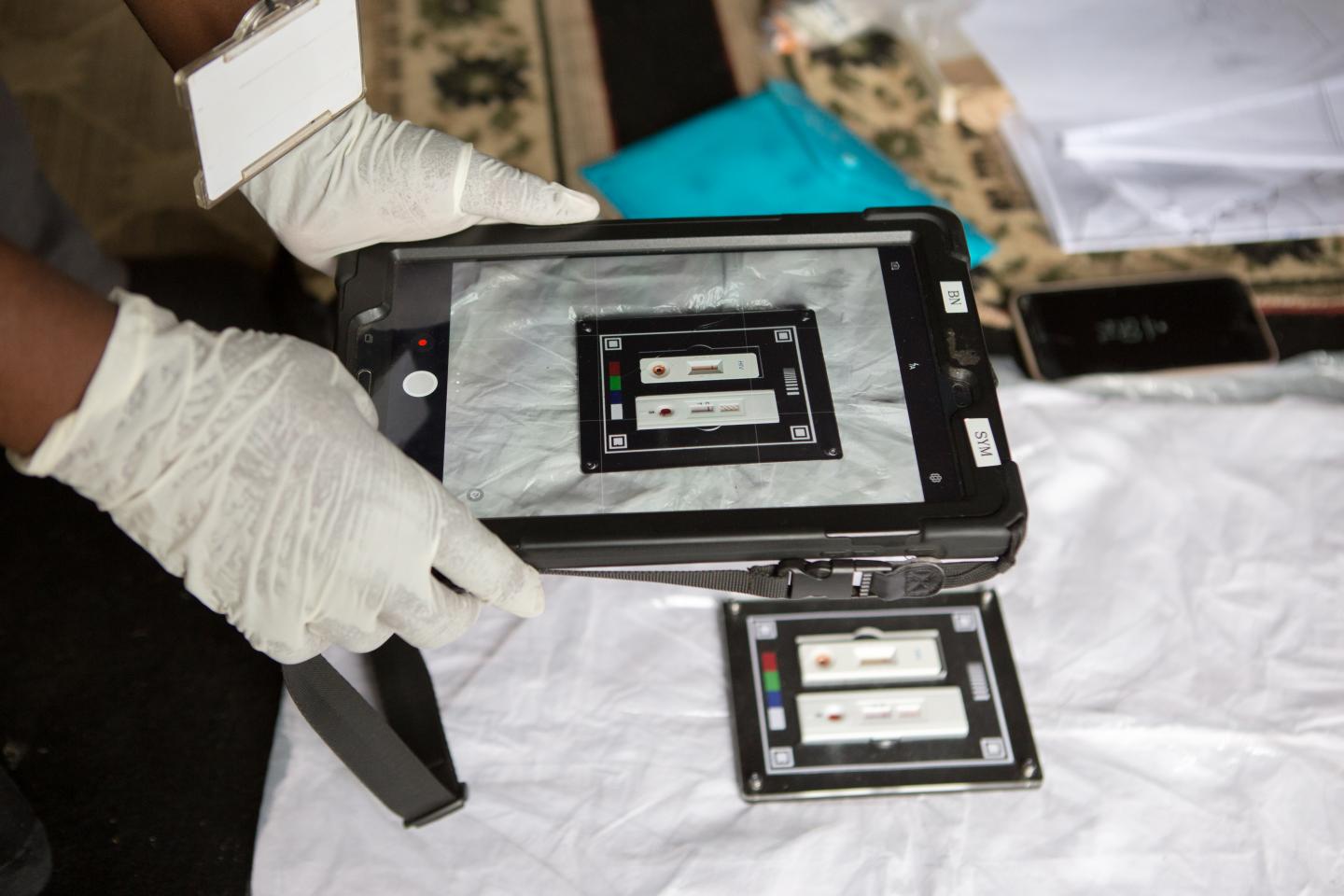 Africa Health Research Institute fieldworkers testing the app with research participants in northern KwaZulu-Natal, South Africa.