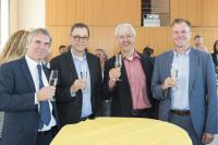 President Holger Hanselka with Martin Wegener, Helmut Ehrenberg, Spokesperson, and Vice President Oliver Kraft