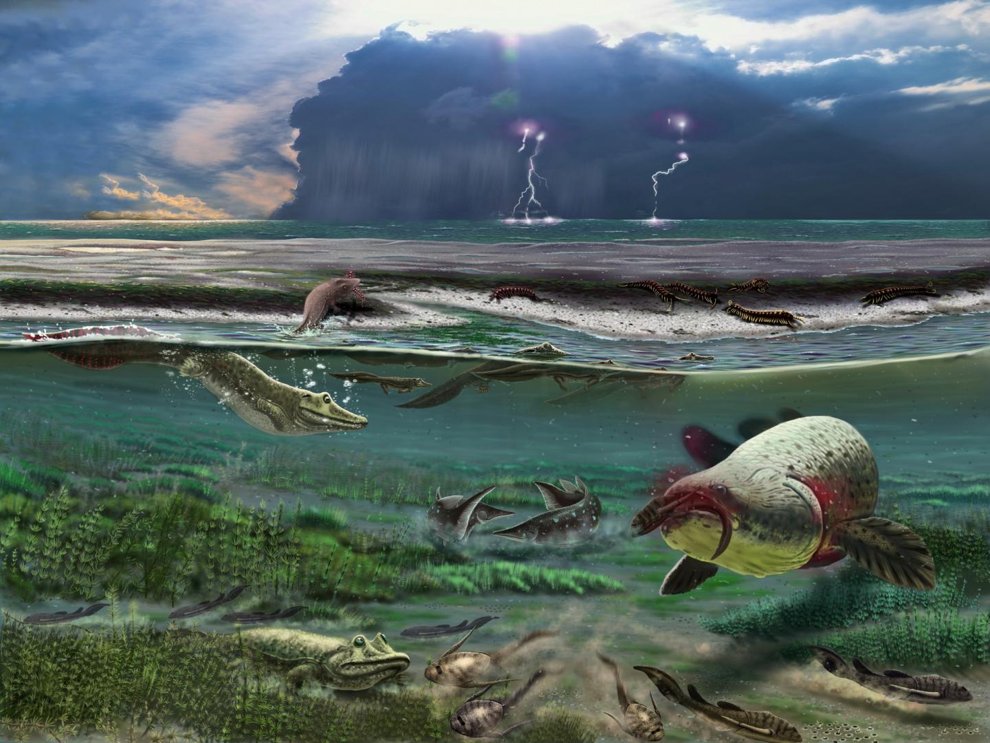 Parmastega on the Hunt -- An Artist's Impression