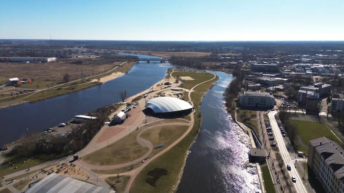 Jelgava Driksa River Drone Shot