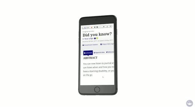 Listen to Journal Articles on Taylor & Francis Online