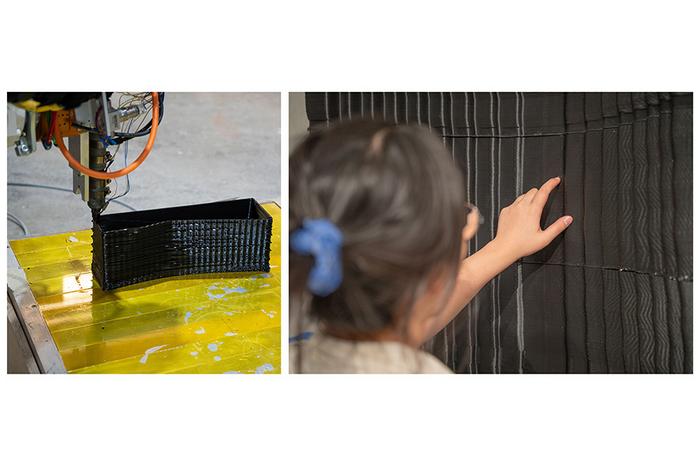 Modular wall put together using building blocks fabricated by 3D printing