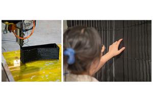 Modular wall put together using building blocks fabricated by 3D printing