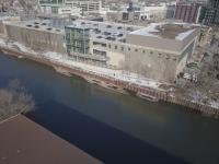 Drone image showing setting and project surroundings