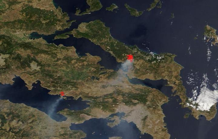 Nature Reserve Fires in Greece Hard to Contain