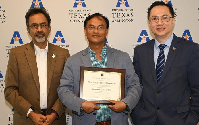 Subhrangsu S. Mandal, center, is the lead author of a new study that could lead to new treatments for heart disease