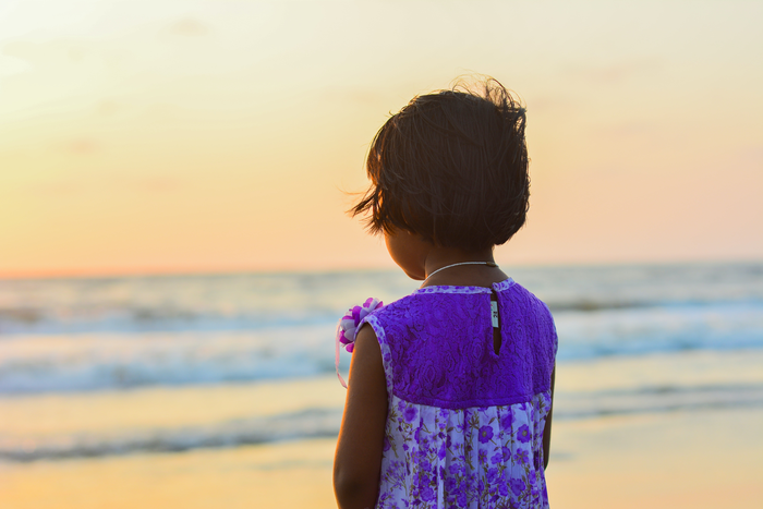 Girl at sunset