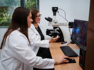 Macauley examining imaging