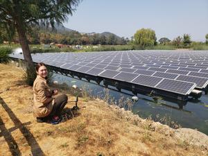 Emma Forester with floating solar