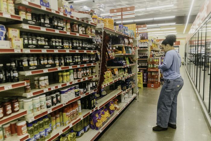 Ultra-processed foods in a grocery store