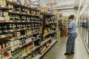 Ultra-processed foods in a grocery store