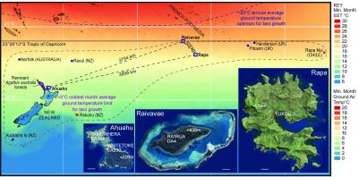 Map of South Pacific Ocean