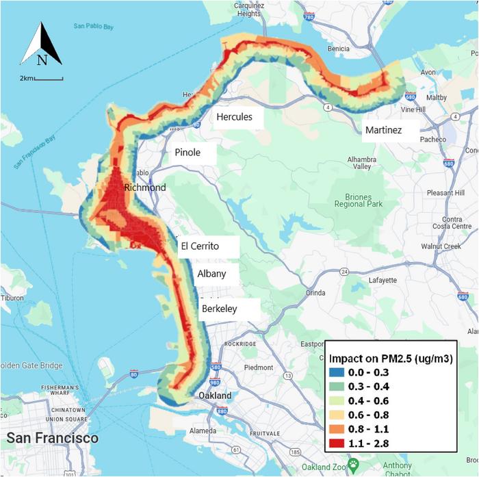 Map of study area - Bay Area coal trains