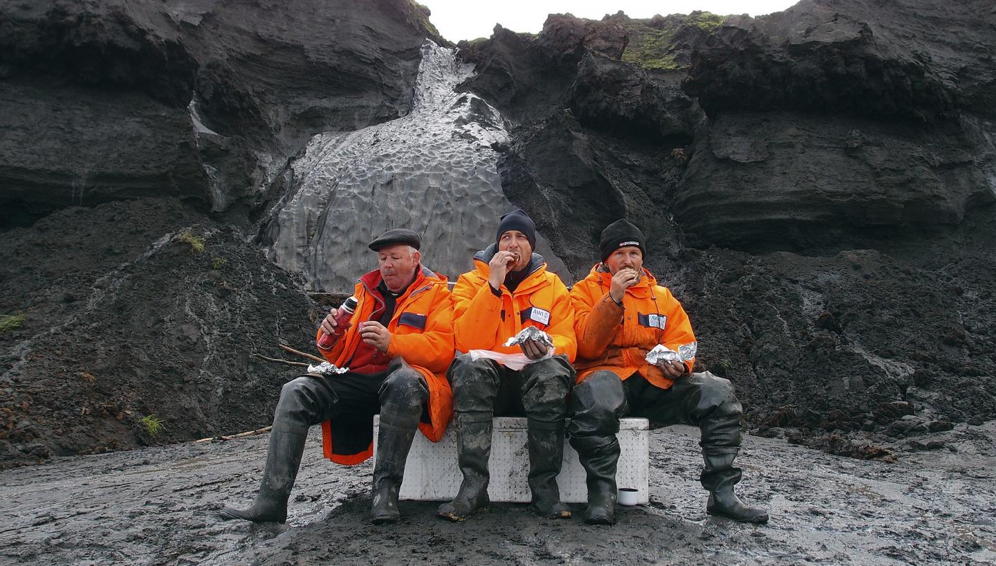 Lunch Break in Front of Ice Wedges